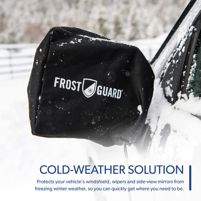 FrostGuard Plus | Winter Windshield Cover for Ice and Snow, Standard Size (Black) - Built-in Security Panels, Wiper Blade Coverage + Mirror Covers - Fits Standard Size Cars, 59 x 41 Inches - Image 5